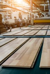 Production,Line,Of,The,Wooden,Floor,Factory.,Cnc,Automatic,Woodworking